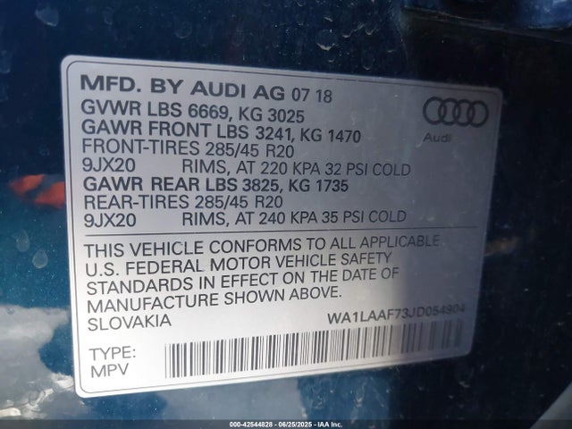 2018 AUDI Q7 WA1LAAF73JD054904 Photo 8