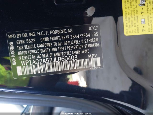 2018 PORSCHE MACAN WP1AG2A52JLB60403 Photo 8