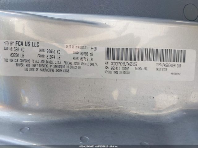 3C3CFFKH9JT465158 Fiat 2018