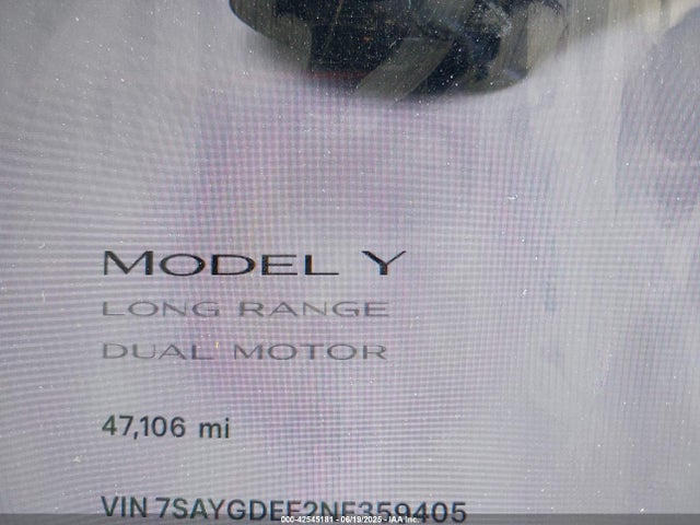 2022 TESLA MODEL Y 7SAYGDEE2NF359405 Photo 6