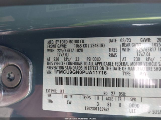 2023 FORD ESCAPE 1FMCU9GN0PUA11716 Photo 8