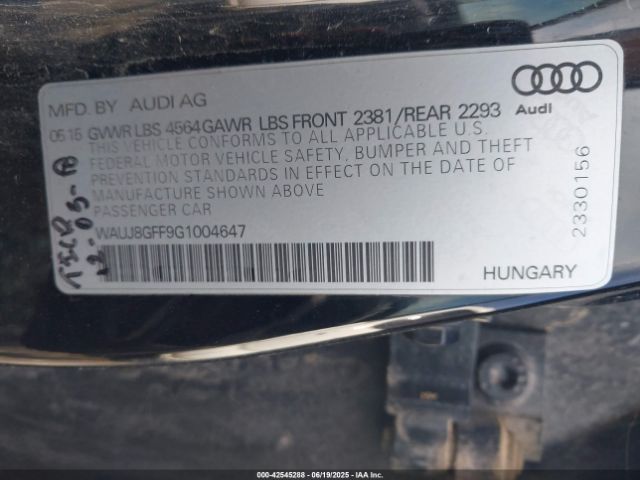 2016 AUDI A3 WAUJ8GFF9G1004647 Photo 8