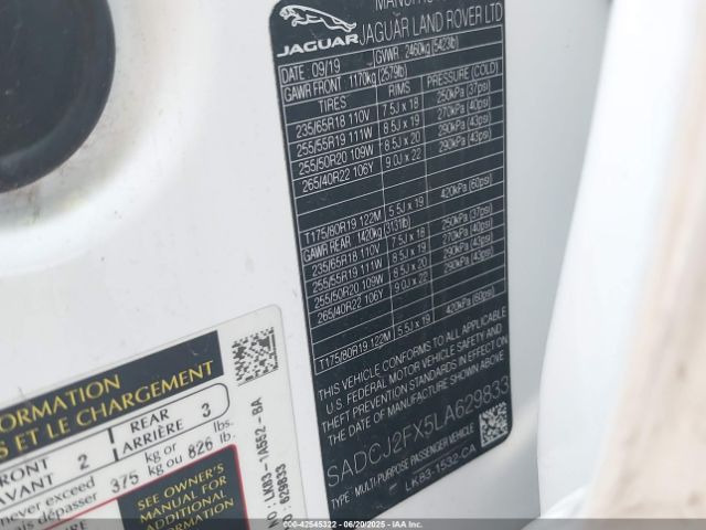 2020 JAGUAR F-PACE SADCJ2FX5LA629833 Photo 8
