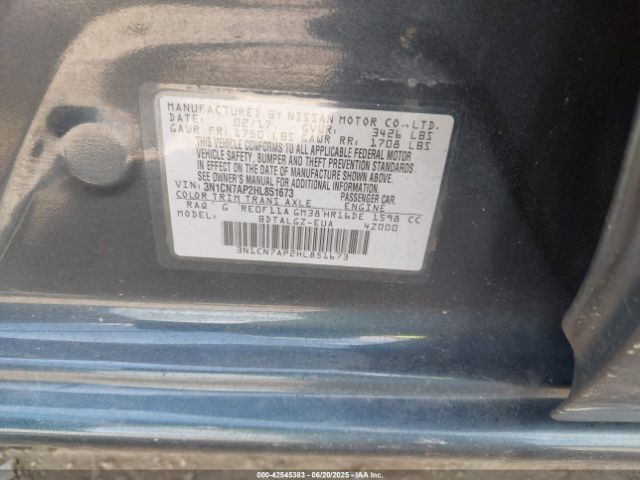 2017 NISSAN VERSA 3N1CN7AP2HL851673 Photo 8