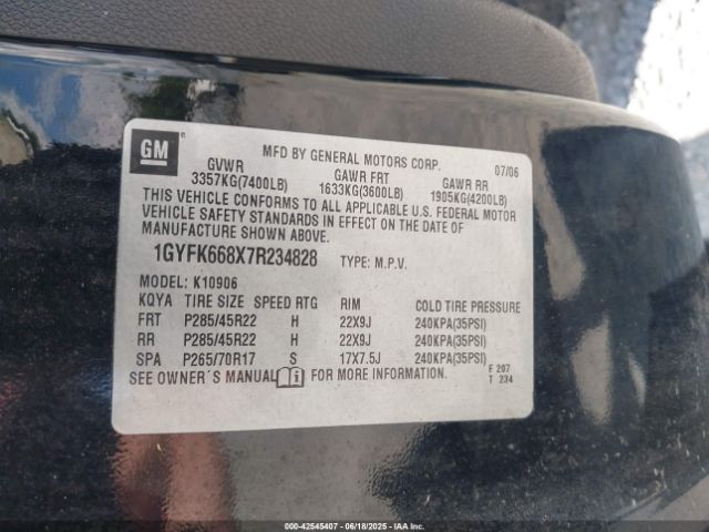 2007 CADILLAC ESCALADE ESV 1GYFK668X7R234828 Photo 8
