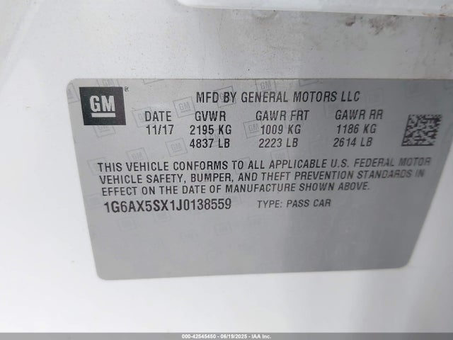2018 CADILLAC CTS 1G6AX5SX1J0138559 Photo 8