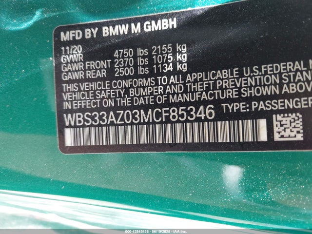 WBS33AZ03MCF85346 BMW M4