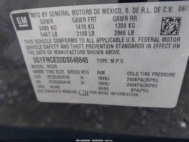 2013 CADILLAC SRX 3GYFNCE33DS648845 Photo 8