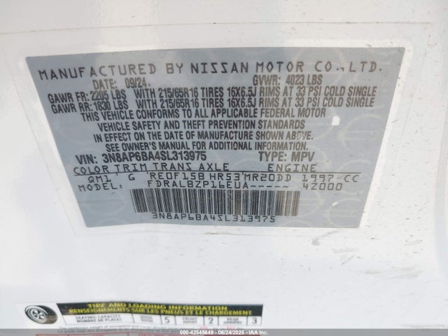 Nissan kicks mpv 2025 3N8AP6BA4SL313975 Image 9