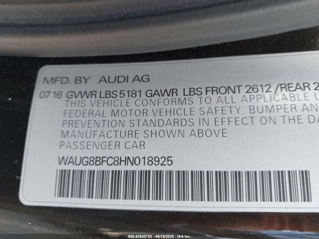 2017 AUDI A6 WAUG8BFC8HN018925 Photo 8