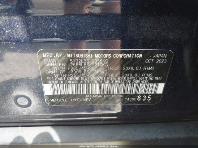 2024 MITSUBISHI OUTLANDER JA4J4WA8XRZ022302 Photo 8