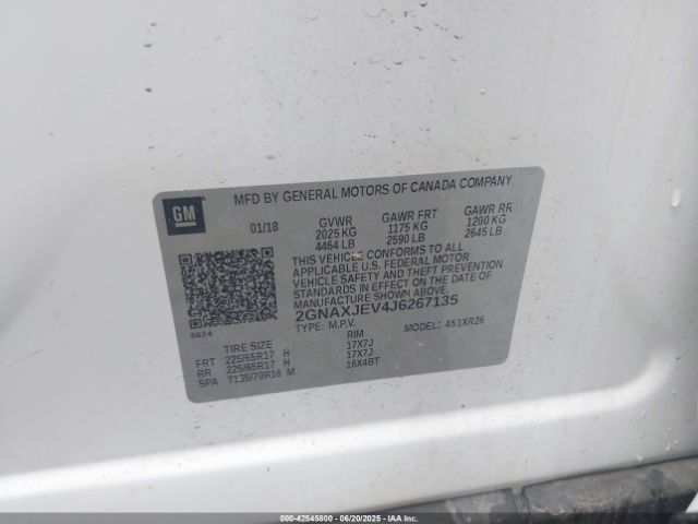 2018 CHEVROLET EQUINOX 2GNAXJEV4J6267135 Photo 8