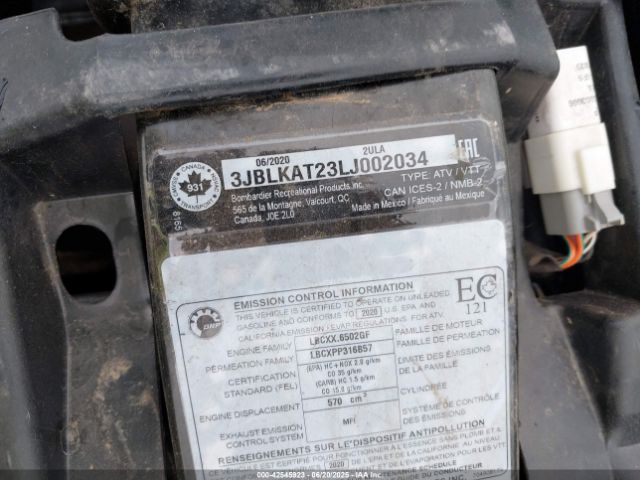 2020 CAN-AM OUTLANDER 3JBLKAT23LJ002034 Photo 9