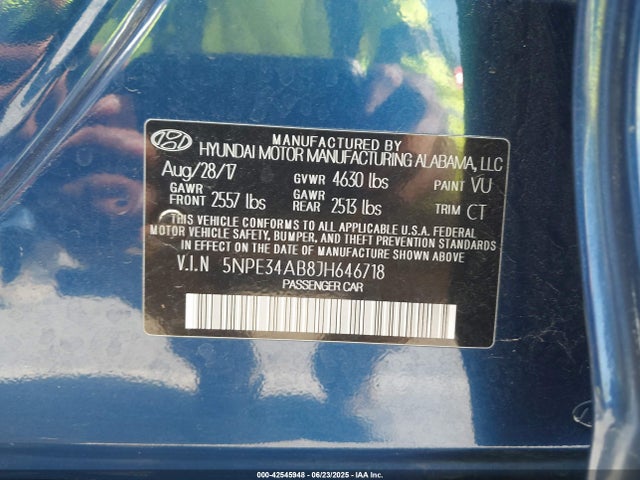 5NPE34AB8JH646718 Hyundai t-gdi theta-ii