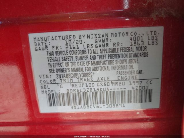 2020 NISSAN SENTRA 3N1AB8CV8LY308891 Photo 8