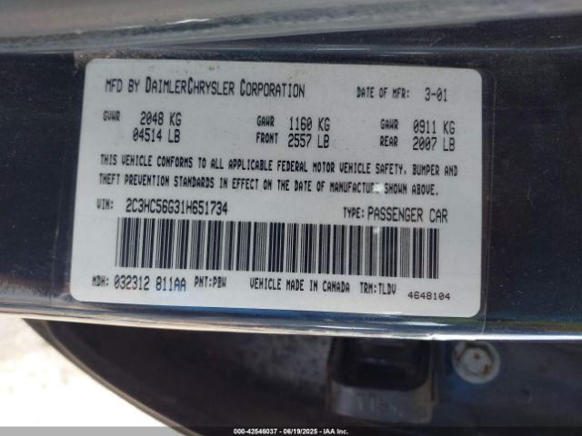 2001 CHRYSLER LHS 2C3HC56G31H651734 Photo 8