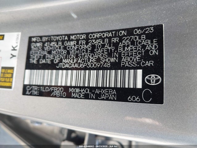 JTDACAAU6P3009748 Toyota m20a-fxs, 1vm