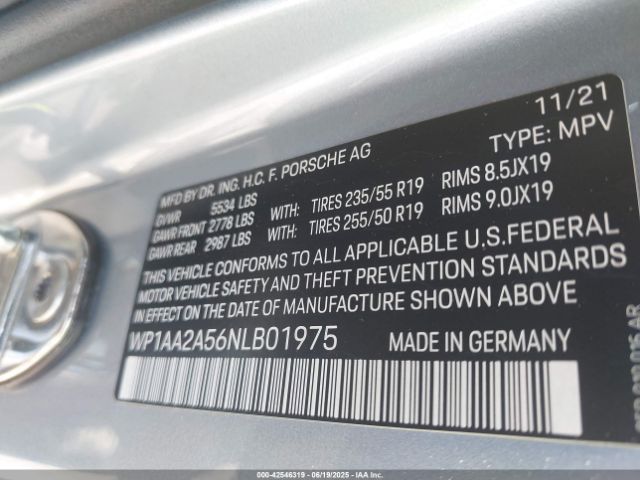 2022 PORSCHE MACAN WP1AA2A56NLB01975 Photo 8