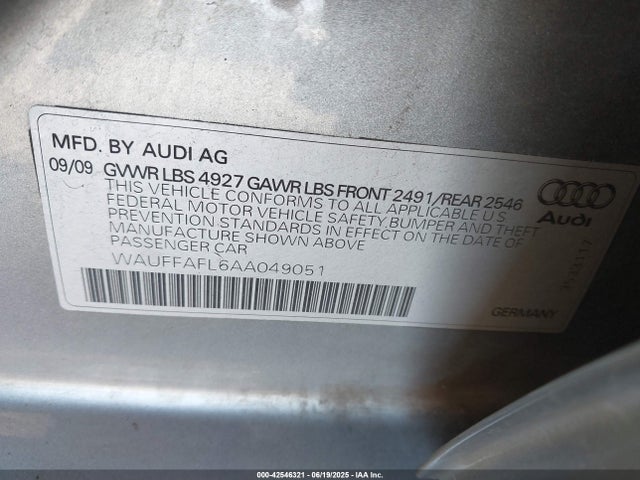 2010 AUDI A4 WAUFFAFL6AA049051 Photo 8