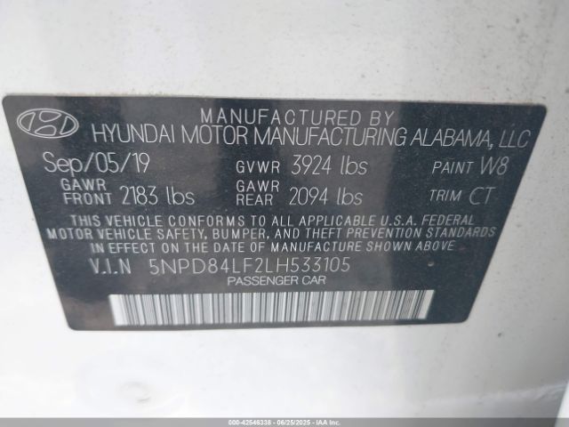 2020 HYUNDAI ELANTRA 5NPD84LF2LH533105 Photo 8