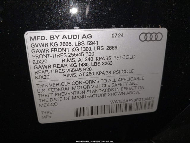 2024 AUDI Q5 WA1E2AFY8R2134477 Photo 8