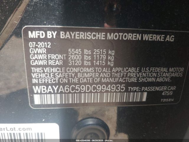 2013 BMW 740I WBAYA6C59DC994935 Photo 8