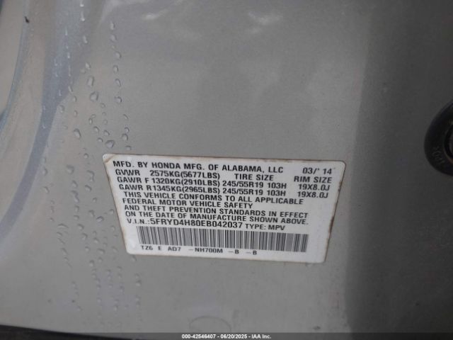 2014 ACURA MDX 5FRYD4H80EB042037 Photo 8
