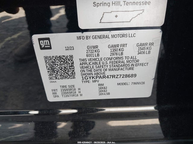 2024 CADILLAC XT6 1GYKPAR47RZ728689 Photo 8