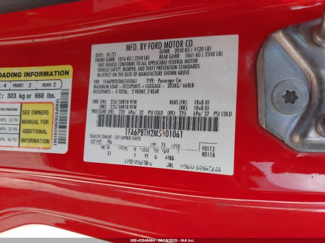 2021 FORD MUSTANG 1FA6P8TH2M5101061 Photo 8