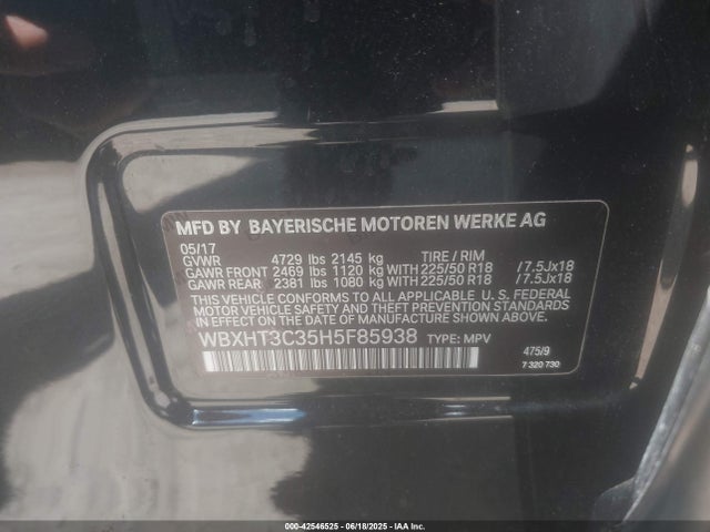 WBXHT3C35H5F85938 BMW X1