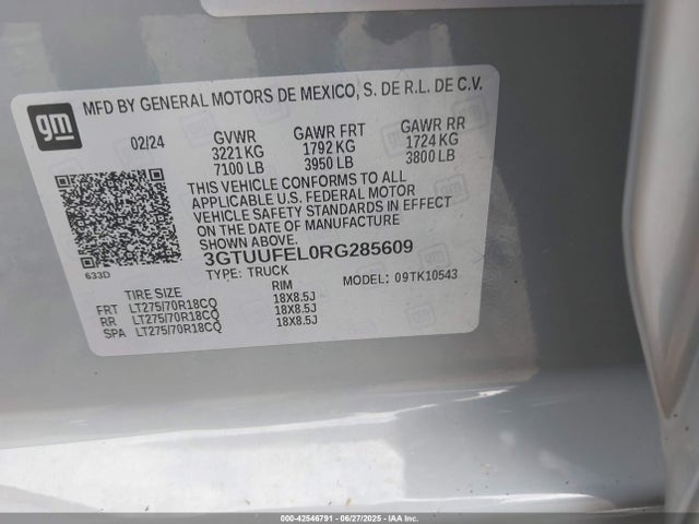 GMC l87 2024 3GTUUFEL0RG285609 Image 9