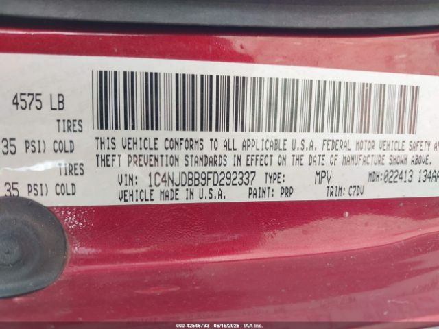 2015 JEEP COMPASS 1C4NJDBB9FD292337 Photo 8