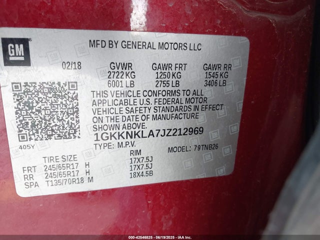 1GKKNKLA7JZ212969 GMC lcv - spark ignited direct injection, variable valve timing, dcvcp, e85 max, e0-e100, alum