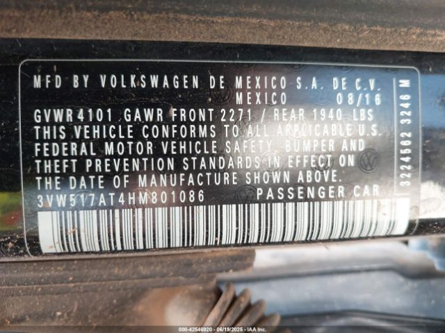 2017 VOLKSWAGEN BEETLE 3VW517AT4HM801086 Photo 8
