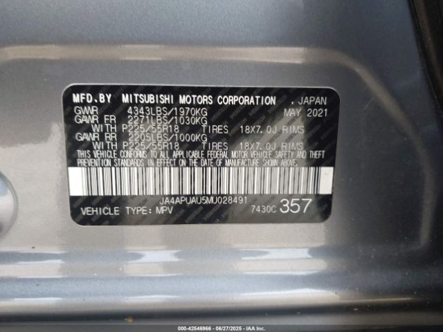 2021 MITSUBISHI OUTLANDER SPORT JA4APUAU5MU028491 Photo 8