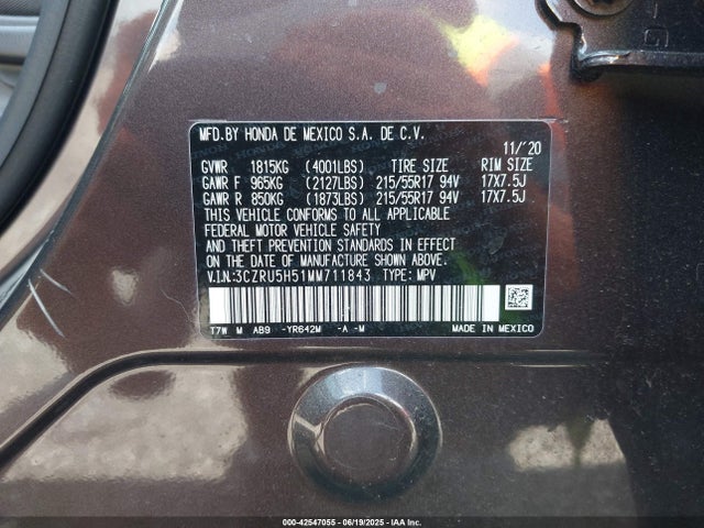 3CZRU5H51MM711843 Honda r18z9