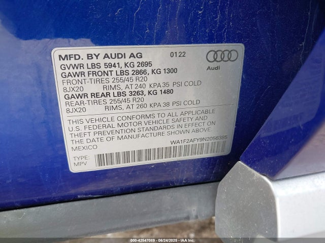 2022 AUDI Q5 WA1F2AFY9N2056385 Photo 8