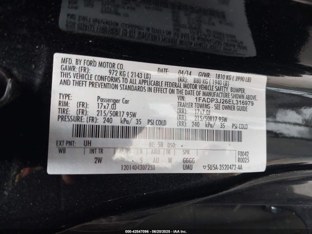 1FADP3J26EL316979 Ford 2014