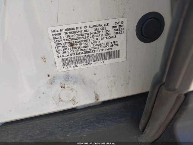 5FNYF6H3XGB003311 Honda j35y6