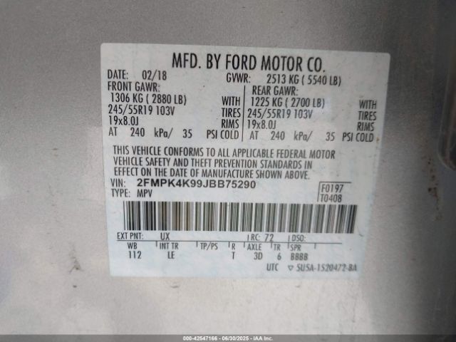 2018 FORD EDGE 2FMPK4K99JBB75290 Photo 8