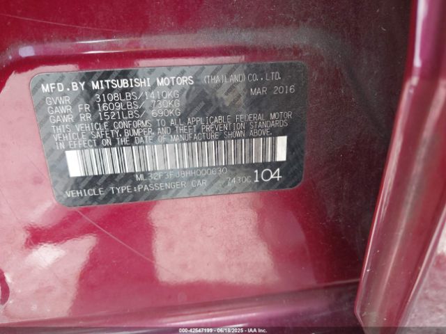 2017 MITSUBISHI MIRAGE G4 ML32F3FJ8HH000630 Photo 8