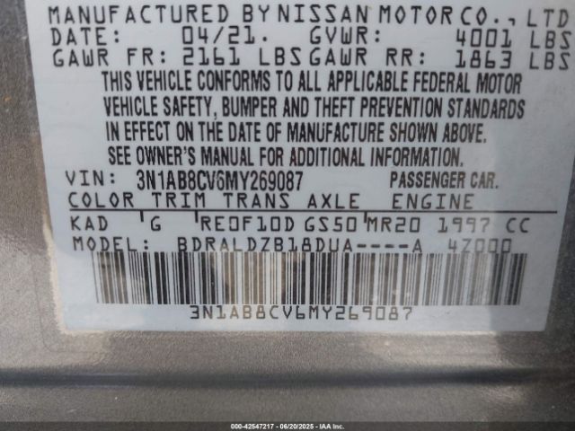 2021 NISSAN SENTRA 3N1AB8CV6MY269087 Photo 8