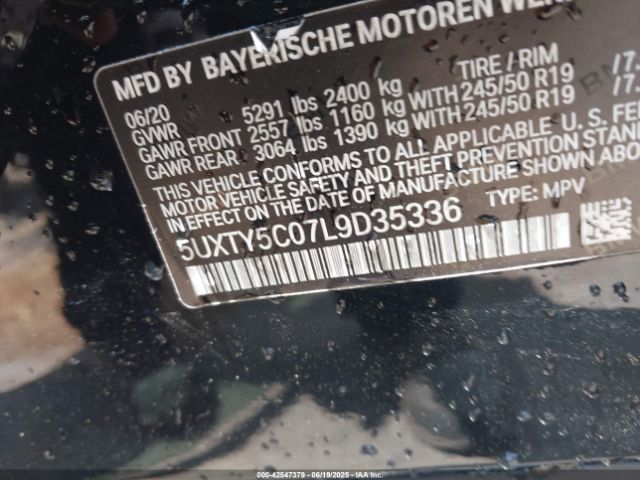 2020 BMW X3 5UXTY5C07L9D35336 Photo 8