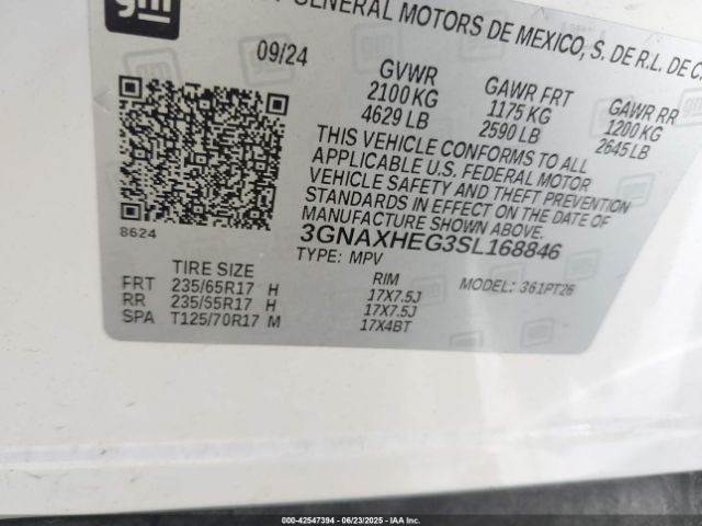 2025 CHEVROLET EQUINOX 3GNAXHEG3SL168846 Photo 8
