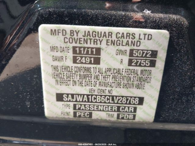 2012 JAGUAR XJ SAJWA1CB6CLV28768 Photo 8