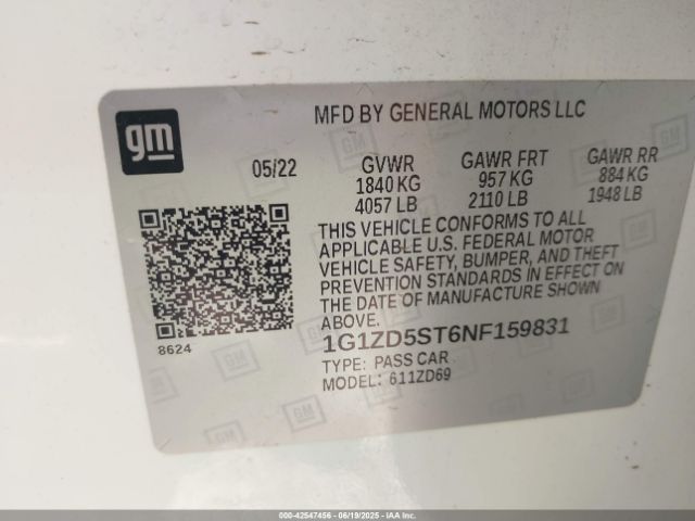 2022 CHEVROLET MALIBU 1G1ZD5ST6NF159831 Photo 8