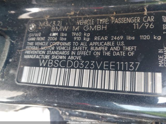 1997 BMW M3 WBSCD0323VEE11137 Photo 8