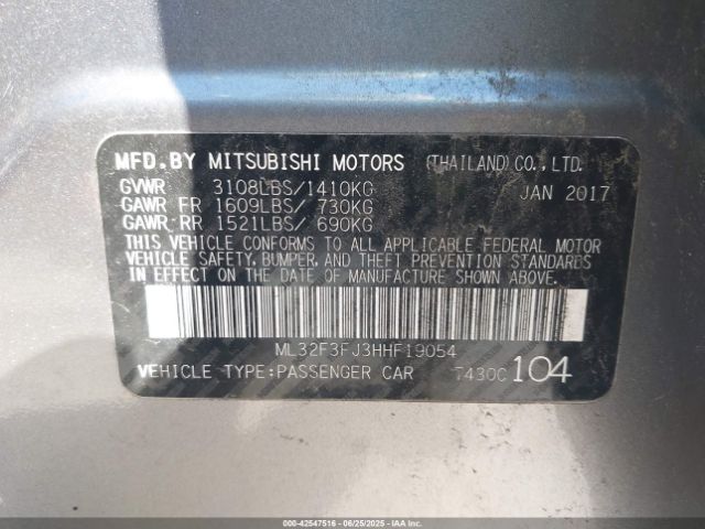 2017 MITSUBISHI MIRAGE G4 ML32F3FJ3HHF19054 Photo 8