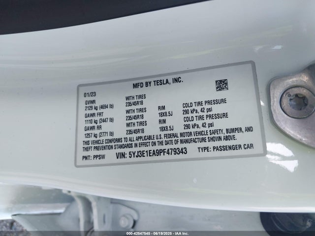 2023 TESLA MODEL 3 5YJ3E1EA9PF479343 Photo 8