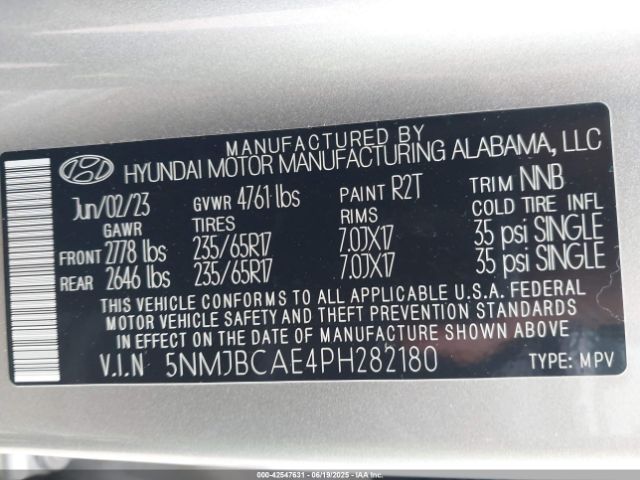 2023 HYUNDAI TUCSON 5NMJBCAE4PH282180 Photo 8